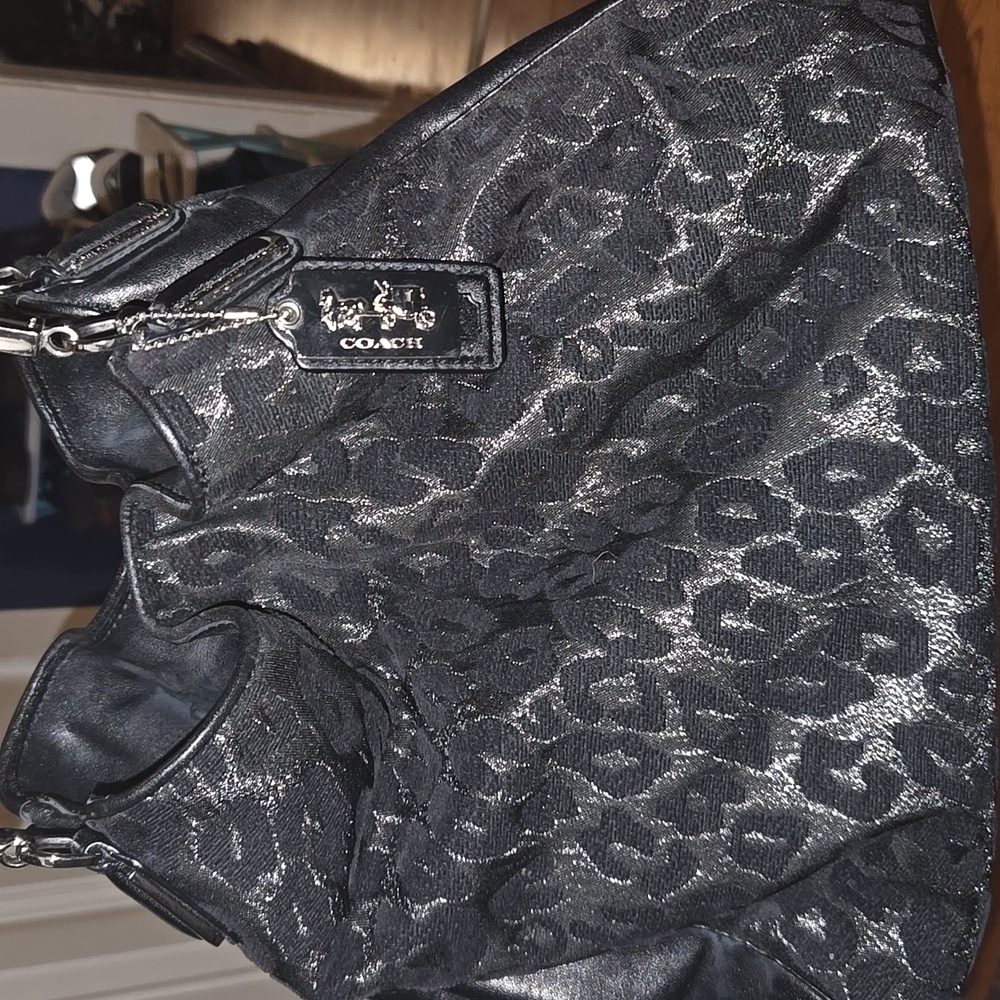 Coach Black Leopard Print Purse - Picture 2 of 11